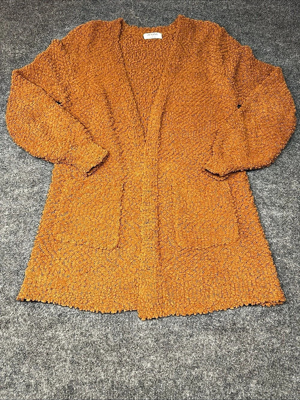 ZENANA Teddy Jacket in Orange Large Like New